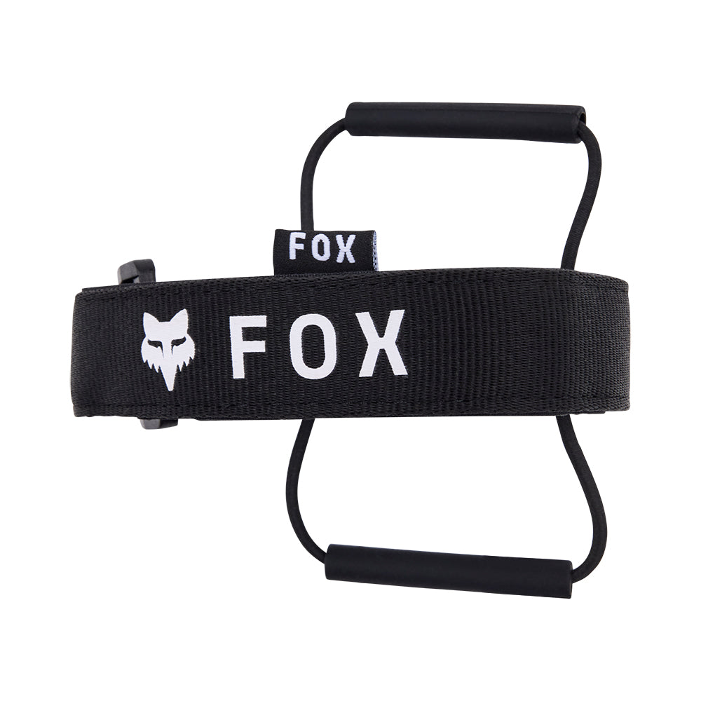 Black belt with 'FOX' branding on a white background
