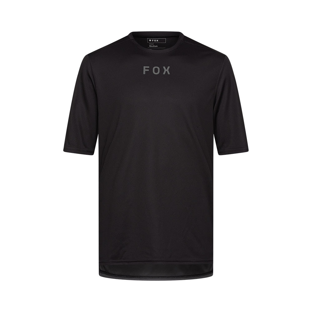 Black Ranger Wordmark Jersey with the brand name 'FOX' written across the chest in white letters.