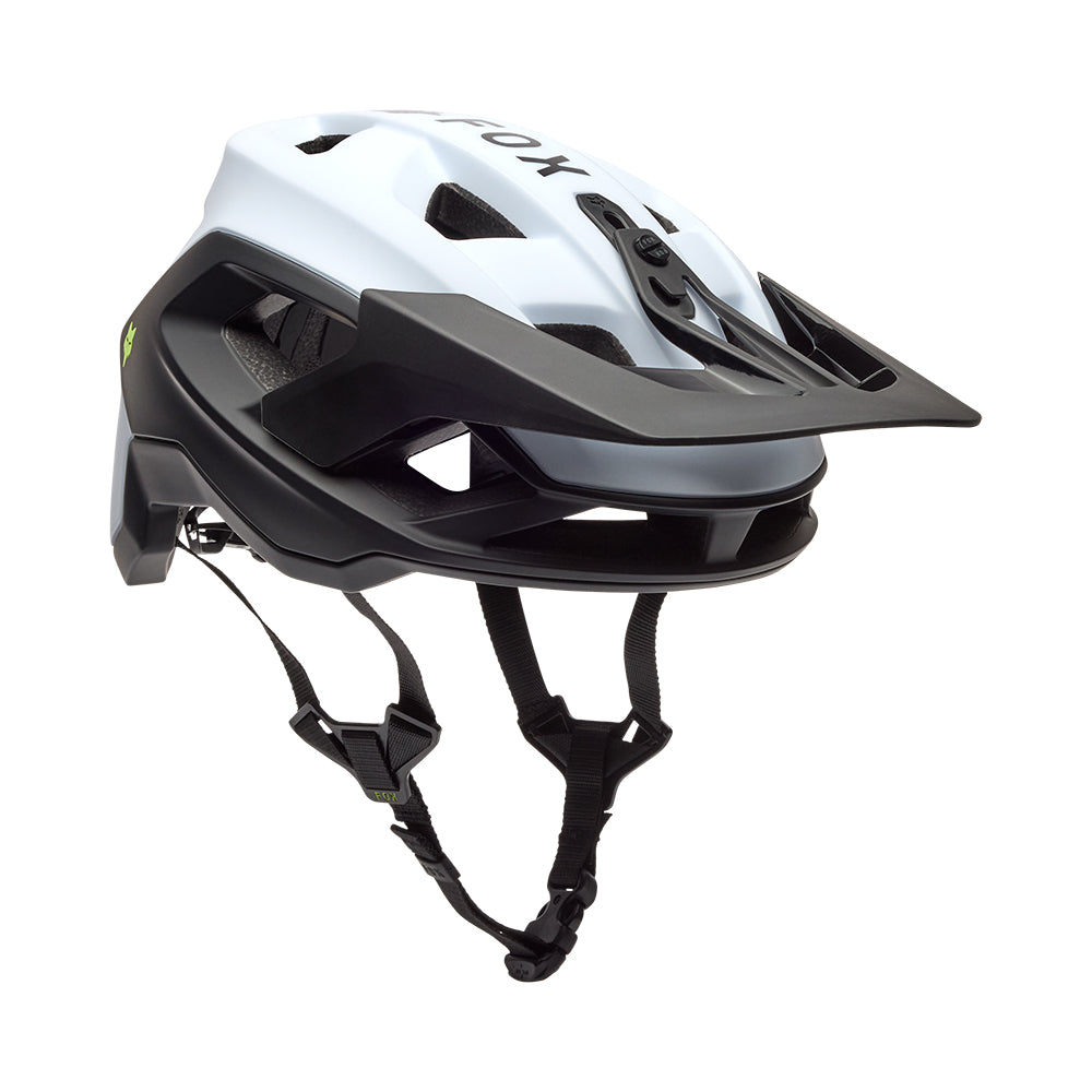 White and black helmet on a white background