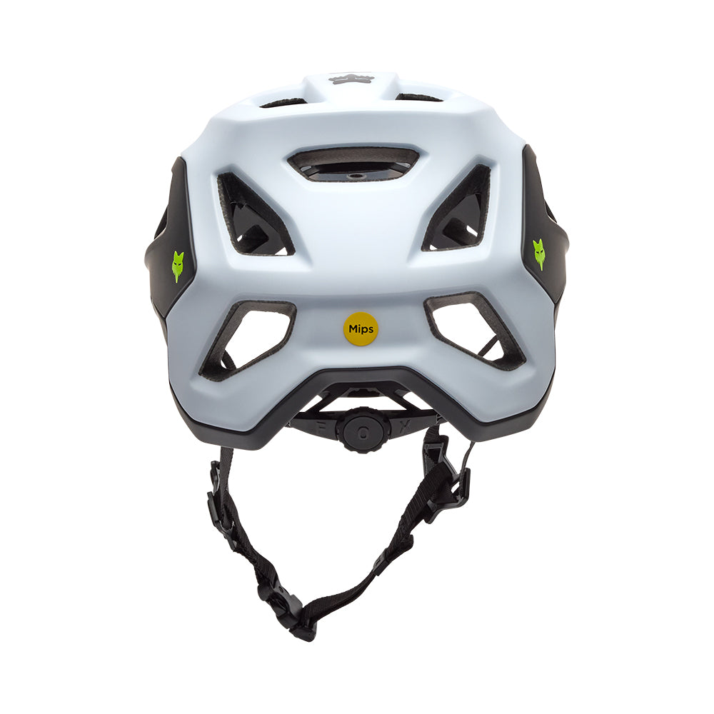 White bicycle helmet with black accents on a white background