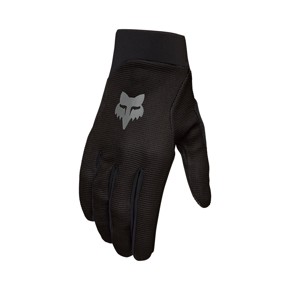 Black glove with a logo on a white background