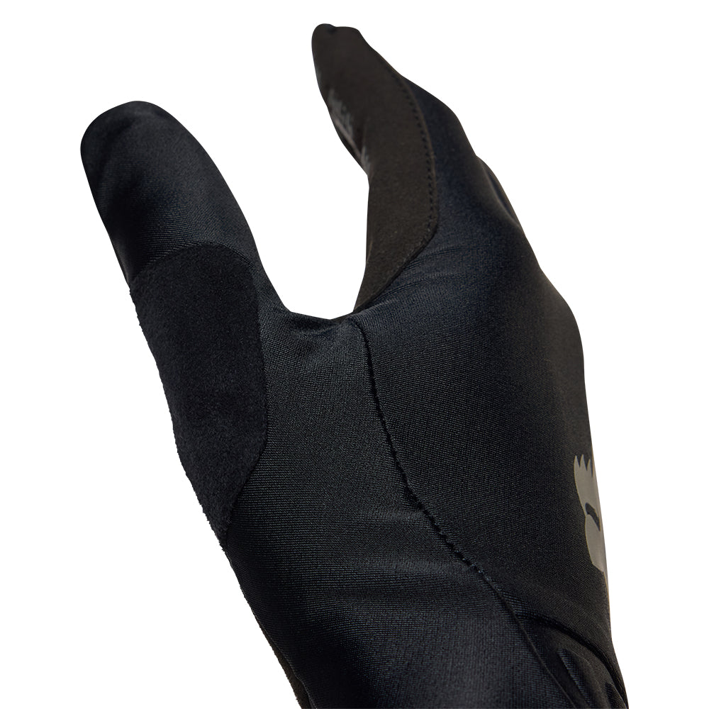 Black glove with a brand logo on a white background