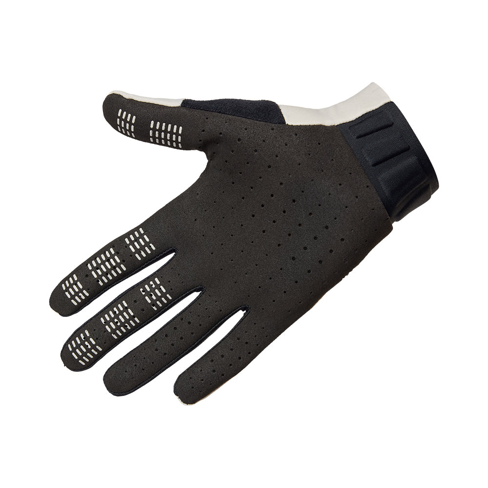 Black glove with white accents on a white background