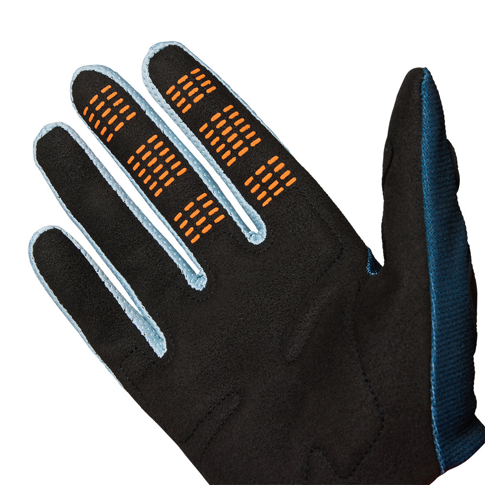Black glove with touch screen tips on a white background