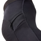 Close-up of a black wetsuit on a white background