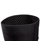Black neoprene sleeve with textured surface on a white background