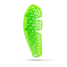 Green shoe sole with unique pattern on a white background