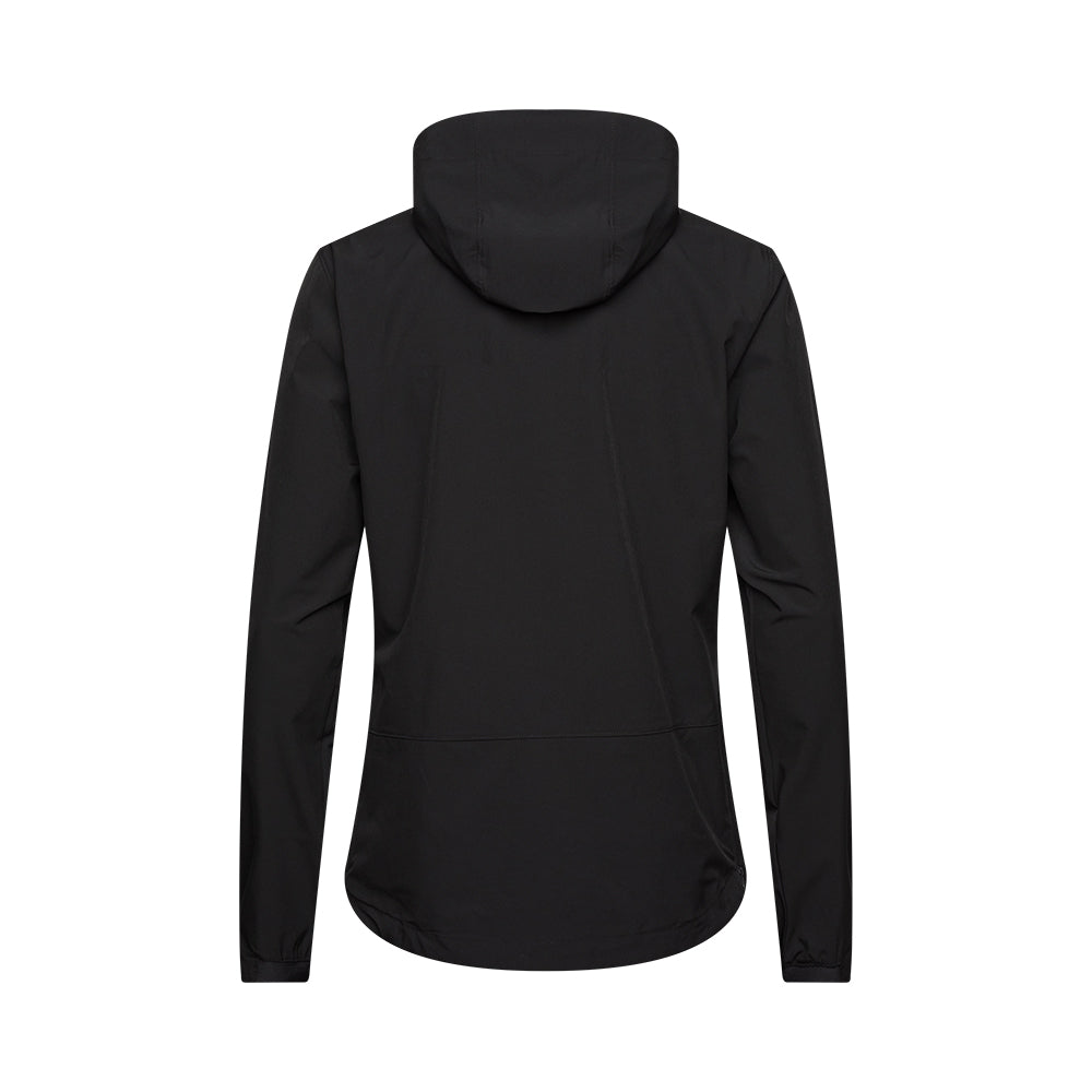 Black hooded jacket on a white background