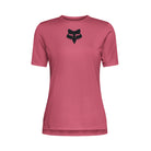 Pink t-shirt with a black logo on a white background
