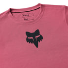 Pink t-shirt with black fox logo on a white background