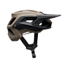 Brown and black helmet on a white background