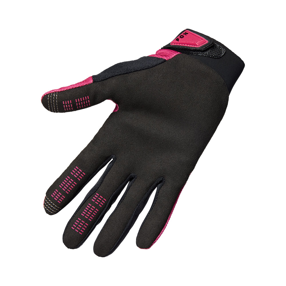 Black glove with pink accents on a white background