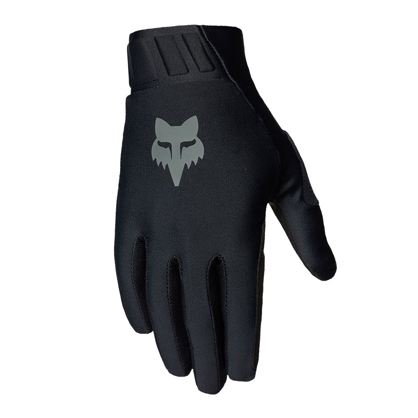 Black glove with a gray fox logo on a white background
