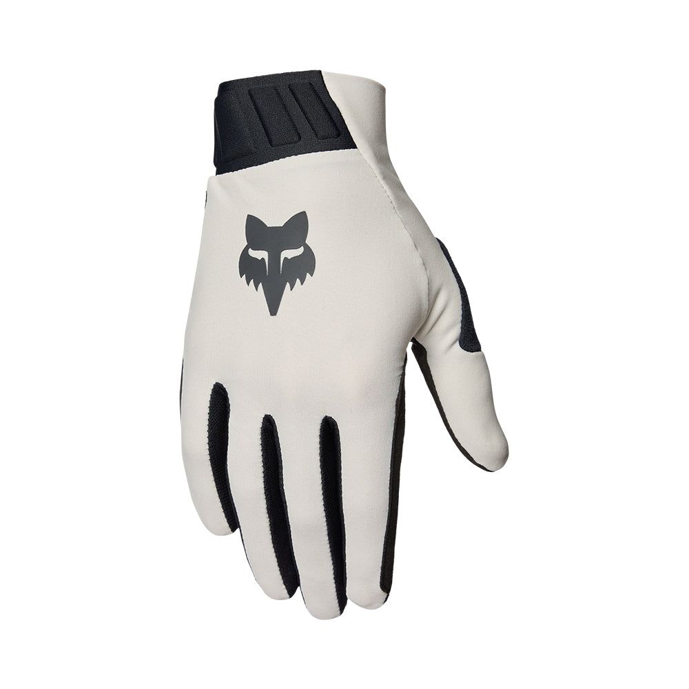 White glove with black accents and a fox logo on a white background