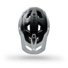 Gray and black helmet with 'FOX' branding on a white background