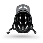 Black helmet with visor on a white background