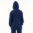 Navy blue hoodie on a white background