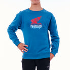 Blue sweatshirt with Honda logo on a white background